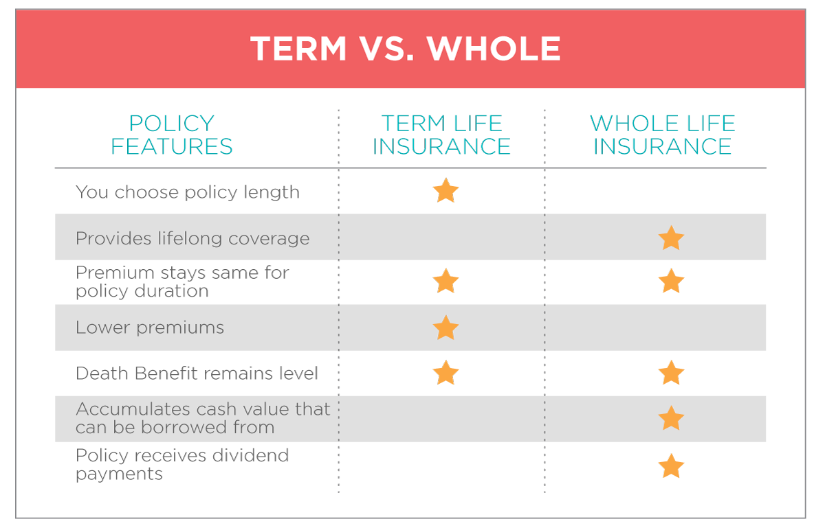 Different Types Of Life Insurance Chart